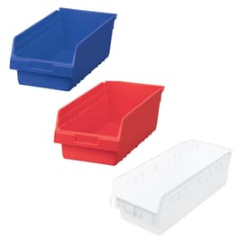 Akro-Mils ShelfMax 30098 Clear Storage Bins | 10 Pack 17.875x6.625x6 Inches