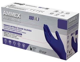 Nitrile Disposable Exam Gloves, 4 Mil, Indigo, Powder-Free, 100 Each/Box