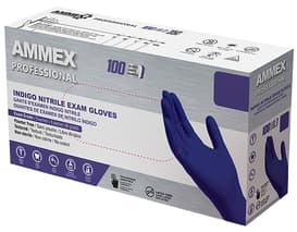 Nitrile Disposable Exam Gloves, 4 Mil, Indigo, Powder-Free, 100 Each/Box