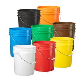 5-Gallon Plastic Pail with Metal Bail, Color-Coded, 1 Each