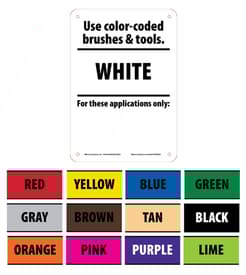 Color-Coded Sign, 10" x 7", Plastic