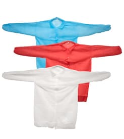Disposable Lab Coat with Elastic Cuffs, Snap Closure, Color-Coded, Polypropylene, 30/Case