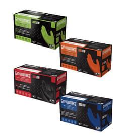 Gloveworks RDT Nitrile Industrial Gloves, Color-Coded, Powder Free, 100/Box; 10 Boxes/Case