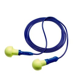 3M&trade; E-A-R&trade; Push-Ins&trade; Metal Detectable Reusable Earplugs, Foam, Corded, 28 NRR, 200 Pair/Box