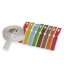 Keyhole Identification Tags, Laminate, Color-Coded, Metal Detectable, 7.5"L x 1"W, 500/Roll