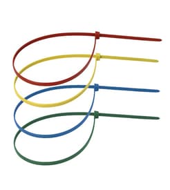 Locking Cable Ties, Color-Coded, Metal Detectable, Nylon, 50-lb, 100/Pack