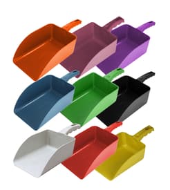 Flat Hand Scoop, Polypropylene, Color-Coded, Metal Detectable