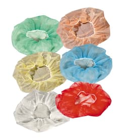 Polypropylene Hand Sewn Bouffant Caps, Color-Coded, 100/Bag, 10 Bags/Case