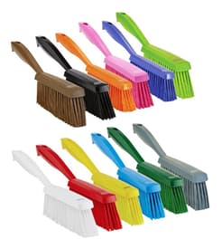 Vikan&reg; Edge Bench Brush, Color-Coded, 1.4"W x 13"L, Polyester Bristles, Polypropylene Block, 1 Each