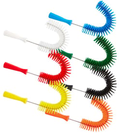 Vikan&reg; Hook Brush, Color-Coded, 2.2" Dia x 7.9"W x 14.2" OAL, Medium Polyester Bristles, Polypropylene Block, 1 Each