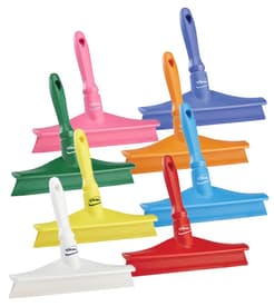 Vikan® Single Blade Ultra Hygiene Bench Squeegee with 6-1/2" Handle, Color-Coded, 10"W, Rubber Blade, 1 Each