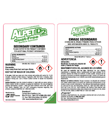 Alpet® D2 Quat-Free Secondary Label