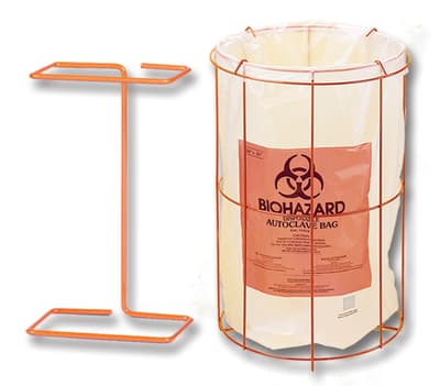 Biohazard Disposal Bag Holder, Orange, Epoxy Coated Steel, Each