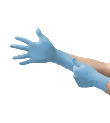 TouchNTuff® 92-616 Nitrile Disposable Gloves, 4 Mil, Blue, Powder-Free, 150 Each/Box