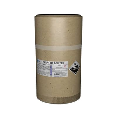 Devere Chlor CIP Powder LCIP100, Low Foaming Alkaline Detergent, 13-Gal Fibre Drum