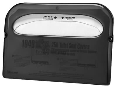 Toilet Seat Covers Dispenser, Black, Plastic, 16-1/4"W x 11-1/2"H x 3"D