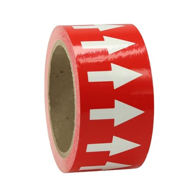 Directional Flow Arrow Tape, Color-Coded, 6 Mil, Adhesive Vinyl, 1 Roll