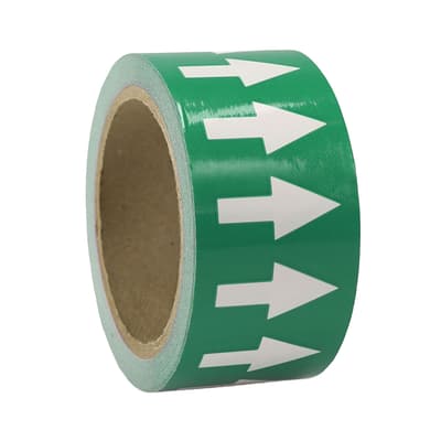 Directional Flow Arrow Tape, Color-Coded, 6 Mil, Adhesive Vinyl, 1 Roll