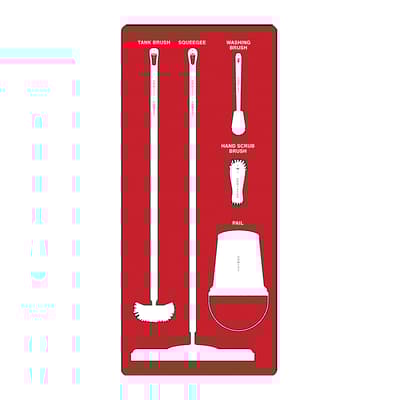 Wet Zone Store-Boards™ 5S Shadow Boards, Color-Coded, Accushield™ FBX, 30"W x 68"H