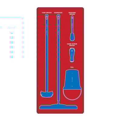 Wet Zone Store-Boards™ 5S Shadow Boards, Color-Coded, Accushield™ FBX, 30"W x 68"H