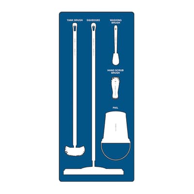 Wet Zone Store-Boards™ 5S Shadow Boards, Color-Coded, Accushield™ FBX, 30"W x 68"H