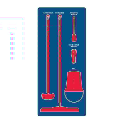 Wet Zone Store-Boards™ 5S Shadow Boards, Color-Coded, Accushield™ FBX, 30"W x 68"H