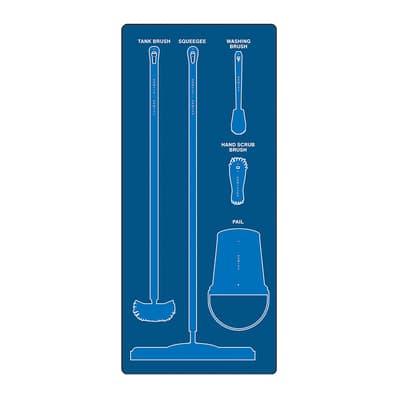 Wet Zone Store-Boards™ 5S Shadow Boards, Color-Coded, Accushield™ FBX, 30"W x 68"H