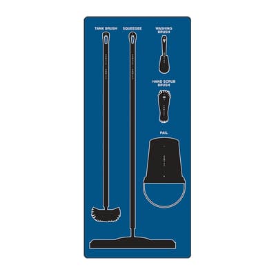 Wet Zone Store-Boards™ 5S Shadow Boards, Color-Coded, Accushield™ FBX, 30"W x 68"H
