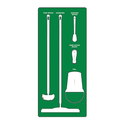 Wet Zone Store-Boards™ 5S Shadow Boards, Color-Coded, Accushield™ FBX, 30"W x 68"H