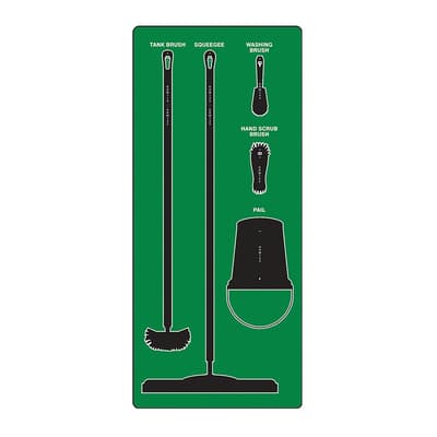 Wet Zone Store-Boards™ 5S Shadow Boards, Color-Coded, Accushield™ FBX, 30"W x 68"H
