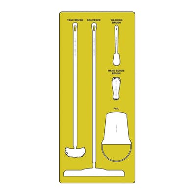 Wet Zone Store-Boards™ 5S Shadow Boards, Color-Coded, Accushield™ FBX, 30"W x 68"H