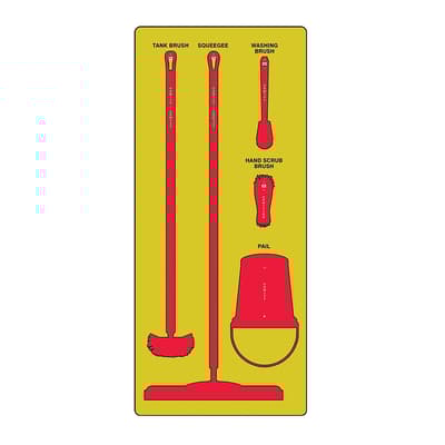 Wet Zone Store-Boards™ 5S Shadow Boards, Color-Coded, Accushield™ FBX, 30"W x 68"H