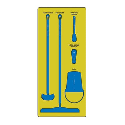 Wet Zone Store-Boards™ 5S Shadow Boards, Color-Coded, Accushield™ FBX, 30"W x 68"H