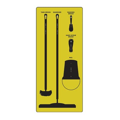 Wet Zone Store-Boards™ 5S Shadow Boards, Color-Coded, Accushield™ FBX, 30"W x 68"H