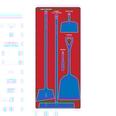 Dry Zone Store-Boards™ 5S Shadow Boards, Color-Coded, Accushield™ FBX, 30"W x 68"H