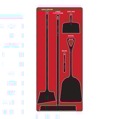 Dry Zone Store-Boards™ 5S Shadow Boards, Color-Coded, Accushield™ FBX, 30"W x 68"H