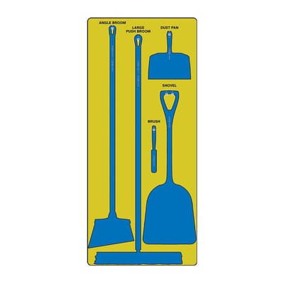 Dry Zone Store-Boards™ 5S Shadow Boards, Color-Coded, Accushield™ FBX, 30"W x 68"H