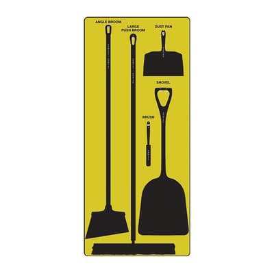 Dry Zone Store-Boards™ 5S Shadow Boards, Color-Coded, Accushield™ FBX, 30"W x 68"H