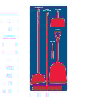 Dry Zone Store-Boards™ 5S Shadow Boards, Color-Coded, Accushield™ FBX, 30"W x 68"H