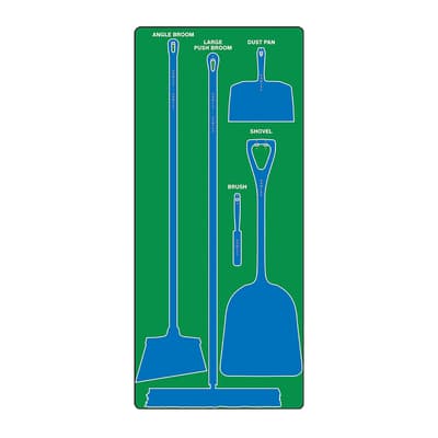 Dry Zone Store-Boards™ 5S Shadow Boards, Color-Coded, Accushield™ FBX, 30"W x 68"H