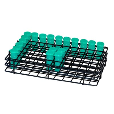 Wire Rack for 2-oz Vials, Black, Vinyal Coated, 60 Vial Capacity, 1 Each