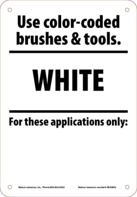 Color-Coded Sign, 10" x 7", Plastic