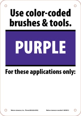 Color-Coded Sign, 10" x 7", Plastic