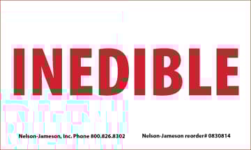 Inedible Label, 3" x 5", Adhesive Dura Vinyl, 25/pack