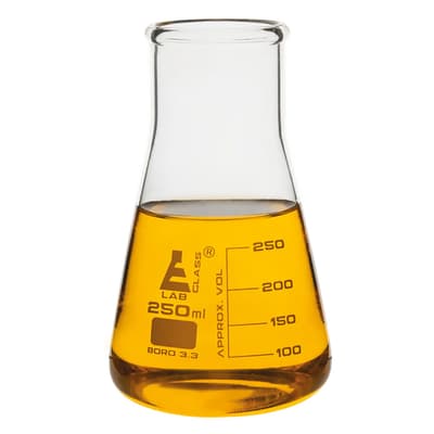 Eisco Scientific Erlenmeyer Flask, Borosilicate Glass, Wide Neck, 250 mL