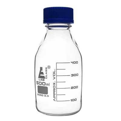 Eisco Scientific Reagent Bottle, Borosilicate 3.3 Glass, 500 mL