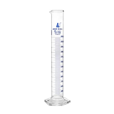 Eisco Scientific Graduated Cylinder, 250 mL, Class A, Hexagonal Base