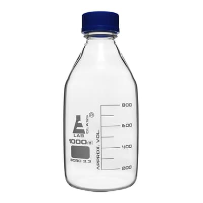 Eisco Scientific Reagent Bottle, Borosilicate 3.3 Glass, 1,000 mL