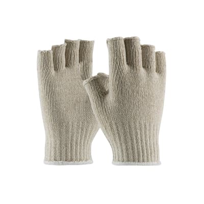PIP® Knit Fingerless Gloves, 7 Gauge, Natural, Cotton/Polyester, 12 Pair/Dozen