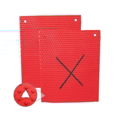 Antimicrobial Knobby Mat™ with "X" on Back, Color-Coded, 27" x 21", Hanging Holes, 1 Each
